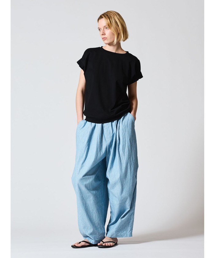 セール 20%OFF】mizuiro ind シャンブレーワイドカーゴパンツ