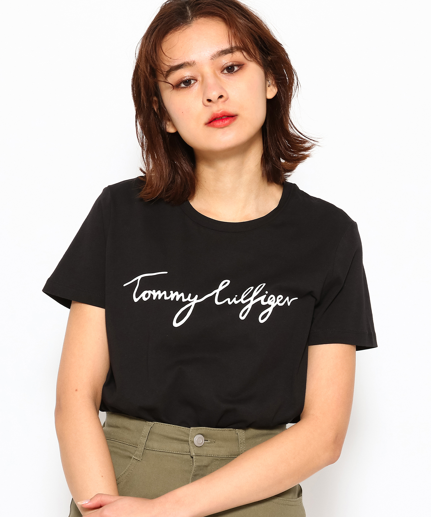 売れ筋商品|||トミー ヒルフィガー Tシャツ レディース トップス HERITAGE CREW NECK GRAPHIC TEE - Print T-shirt - light grey heather トミー ヒルフィガー TOMMY HILFIGER HERITAGE CREW NECK