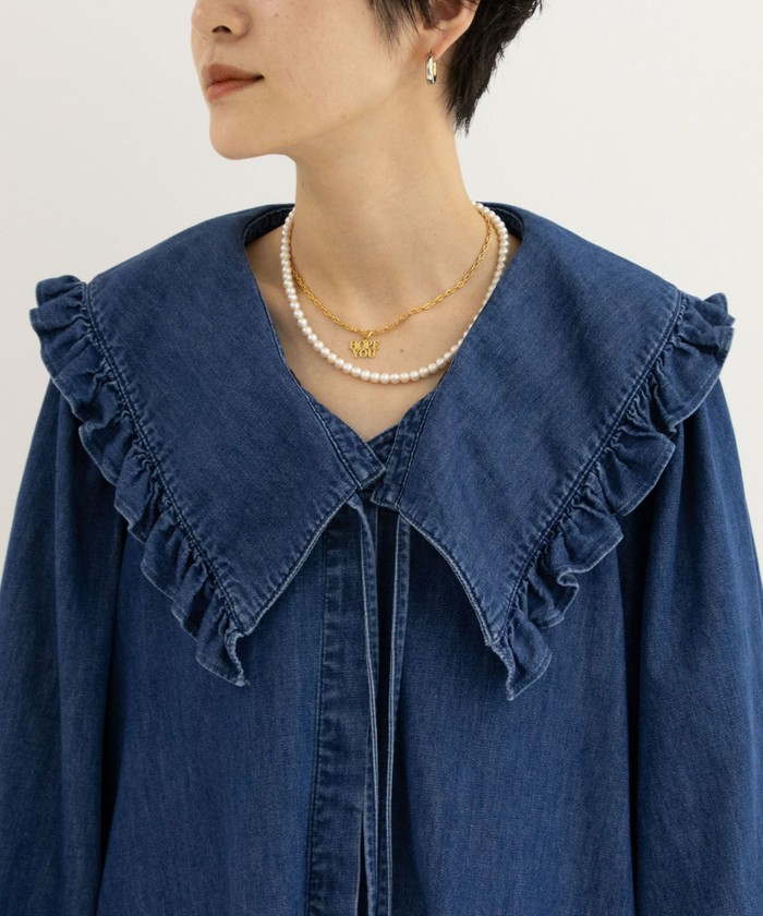 セール】【RM denim】ビッグカラー2WAYデニムブラウス(506206344