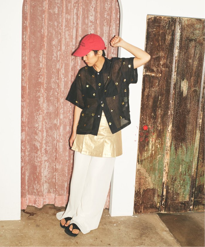 セール 30%OFF】【YOU LOOK GOOD×JS】シアーリネンスパンコール
