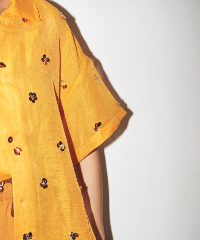 セール 30%OFF】【YOU LOOK GOOD×JS】シアーリネンスパンコール
