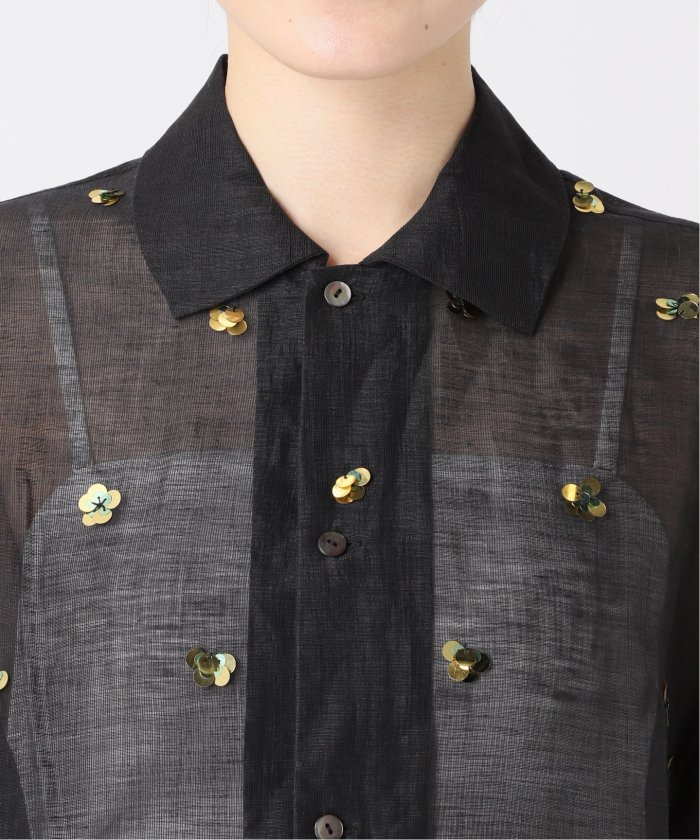 【美品】JOURNAL STANDARD 24年 シアーリネンスパンコールシャツ YOU LOOK GOOD×JS】シアーリネンスパンコールシャツ（シャツ