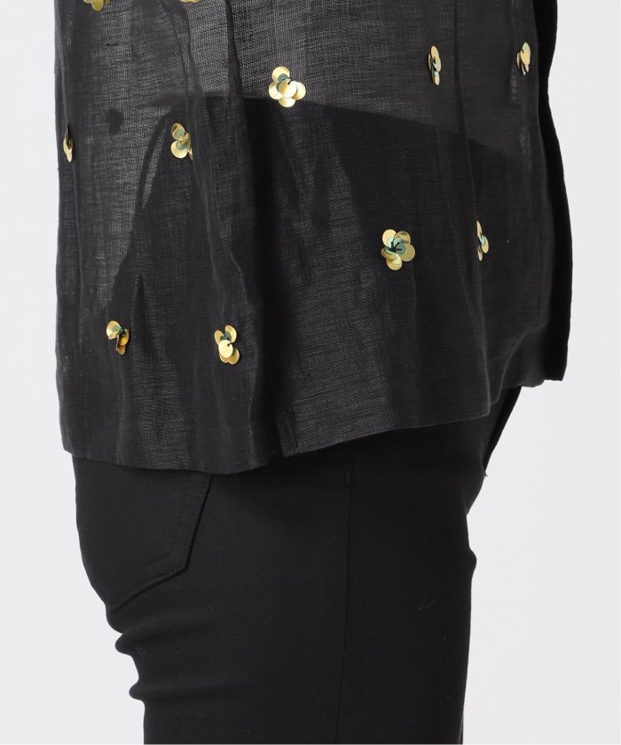 【美品】JOURNAL STANDARD 24年 シアーリネンスパンコールシャツ YOU LOOK GOOD×JS】シアーリネンスパンコールシャツ（シャツ