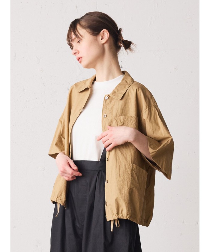 紫陽花 　MidiUmi ミズイロインドオリーブ ボア襟 モッズコート MIDIUMISOLID｜【20%OFF】ライナー付き2WAYコート 4-172054