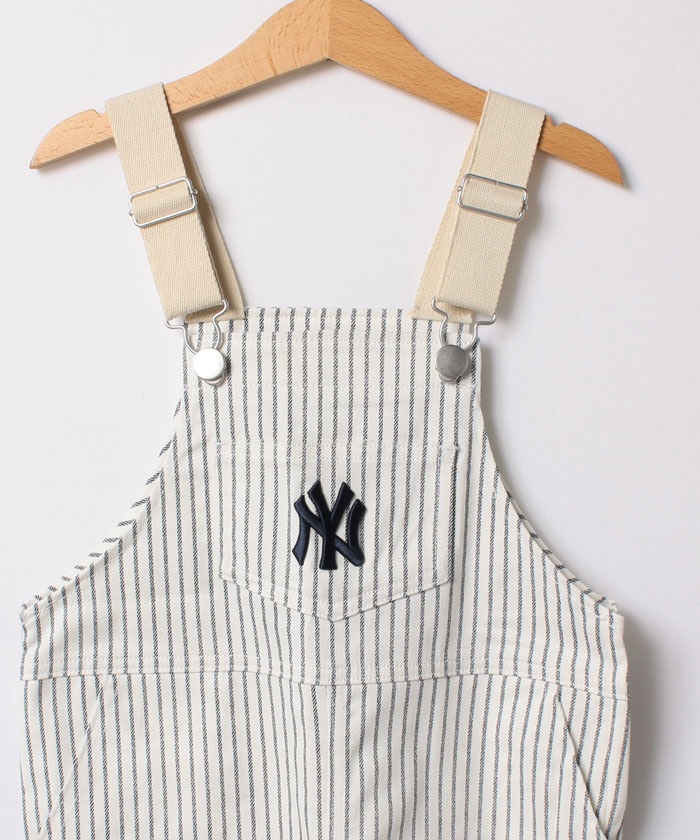 【プティマイン/MLB】LAロゴ刺繍サロペット〈Ssize/80-90cm〉 MLB】ショートサロペット(S(80-90cm) サックス): キッズ