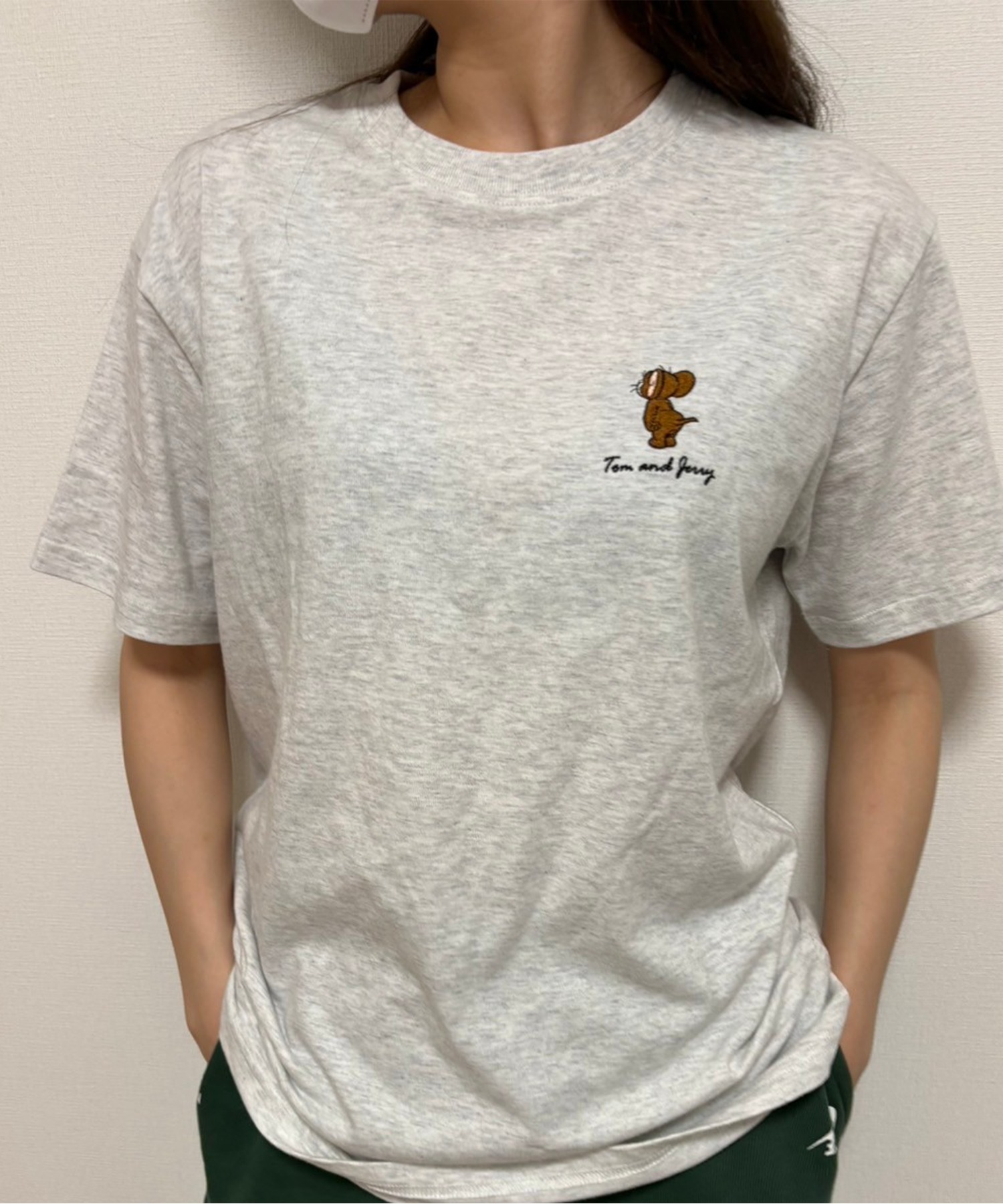 TOM & JERRY/トムとジェリー】天竺ワンポイント刺繍 半袖クルー