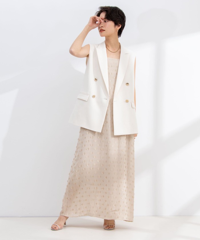 新作人気 セール 10%OFF】ウォッシャブルダブルクロスジレ(506078825 トップス