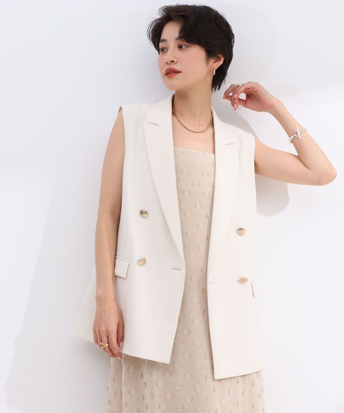 セール 10%OFF】ウォッシャブルダブルクロスジレ(506078825 セール 10%OFF】ウォッシャブルダブルクロスジレ(506078825