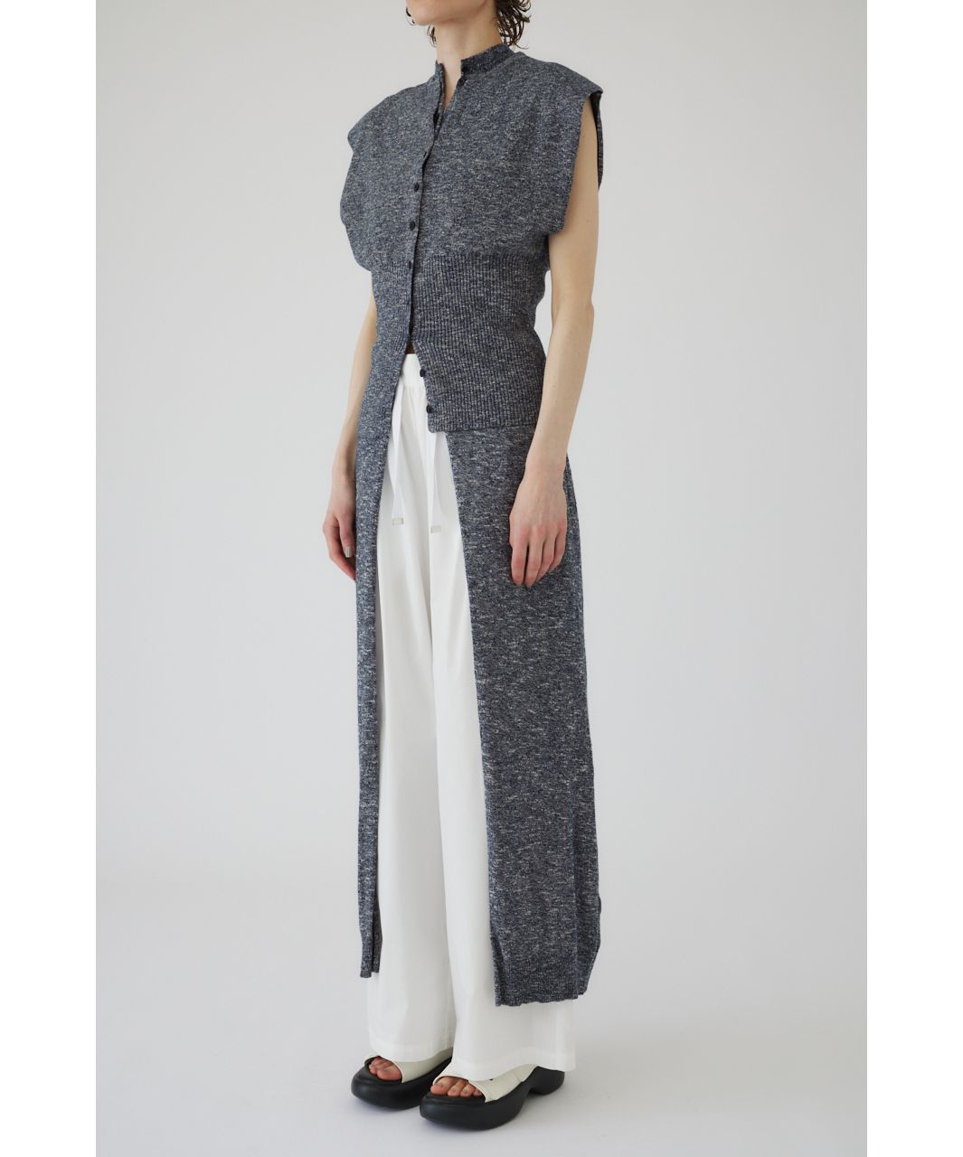 RIM_ARK ミックスヤーンリブニットベスト RESTOCK PRE ORDER】Mix yarn rib knit ミックスヤーン