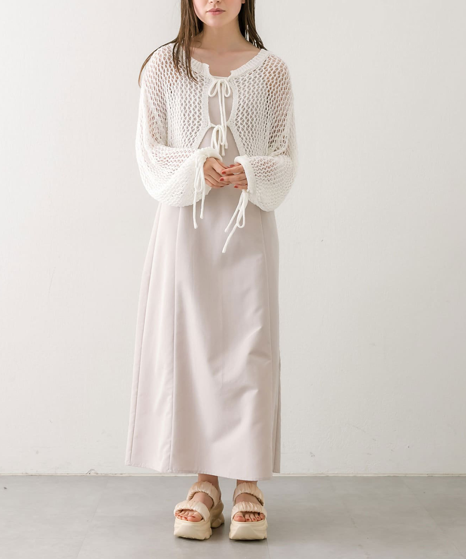 クーポン】【セール 50%OFF】メッシュカーディガン×キャミ