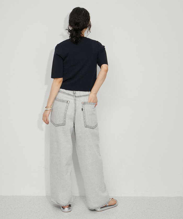 サステナブル・洗える】クールタッチショートニットTシャツ