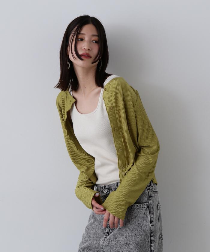 半額以下で買えるクーポン特集 セール】メローエッジプリーツカーディガン(506269710) | エヌ 服＆ファッション小物