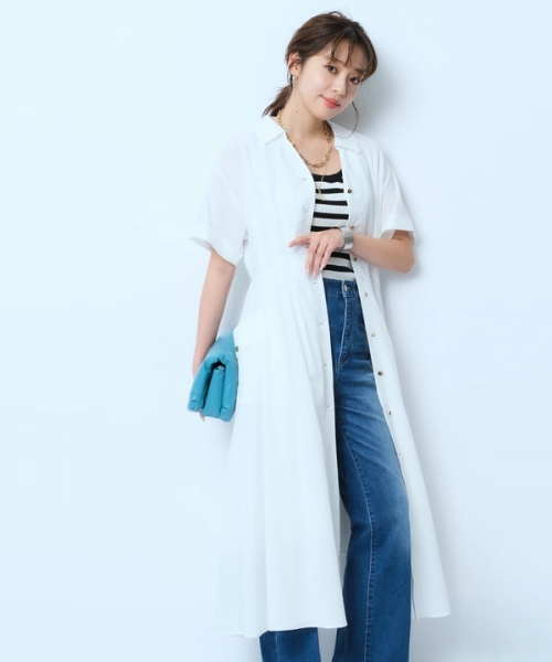 セール 70%OFF】5分袖シャツタックワンピース(506316575