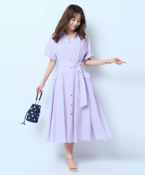 JUSGLITTY 5分袖シャツタックワンピース S - メルカリ