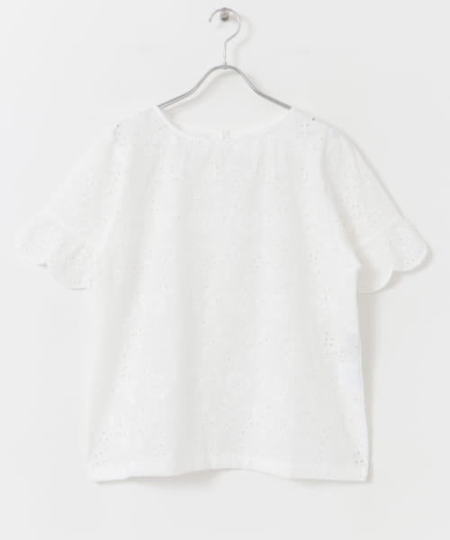 クーポン】【セール 30%OFF】アイレットレースブラウス