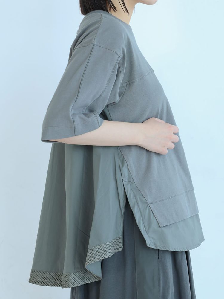 セール 19%OFF】ラシュッド LASUD フレアヘムデザインカットソー