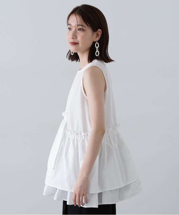 セール 10%OFF】アシメフリルノースリーブブラウス(506318477