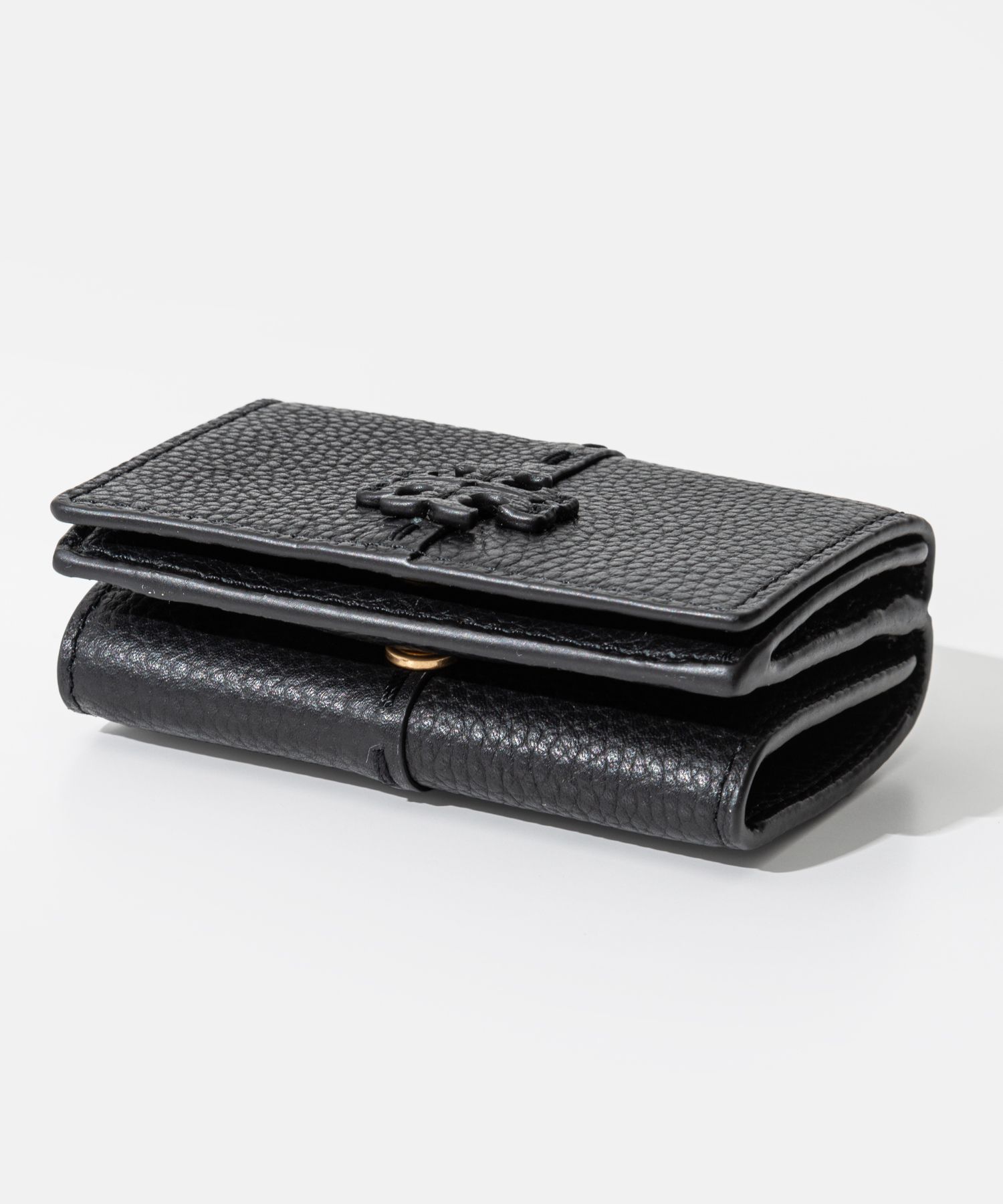 トリーバーチ ブラックレザー 三つ折り財布 (TORY BURCH トリーバーチ ブラックレザー 三つ折り財布 (TORY BURCH