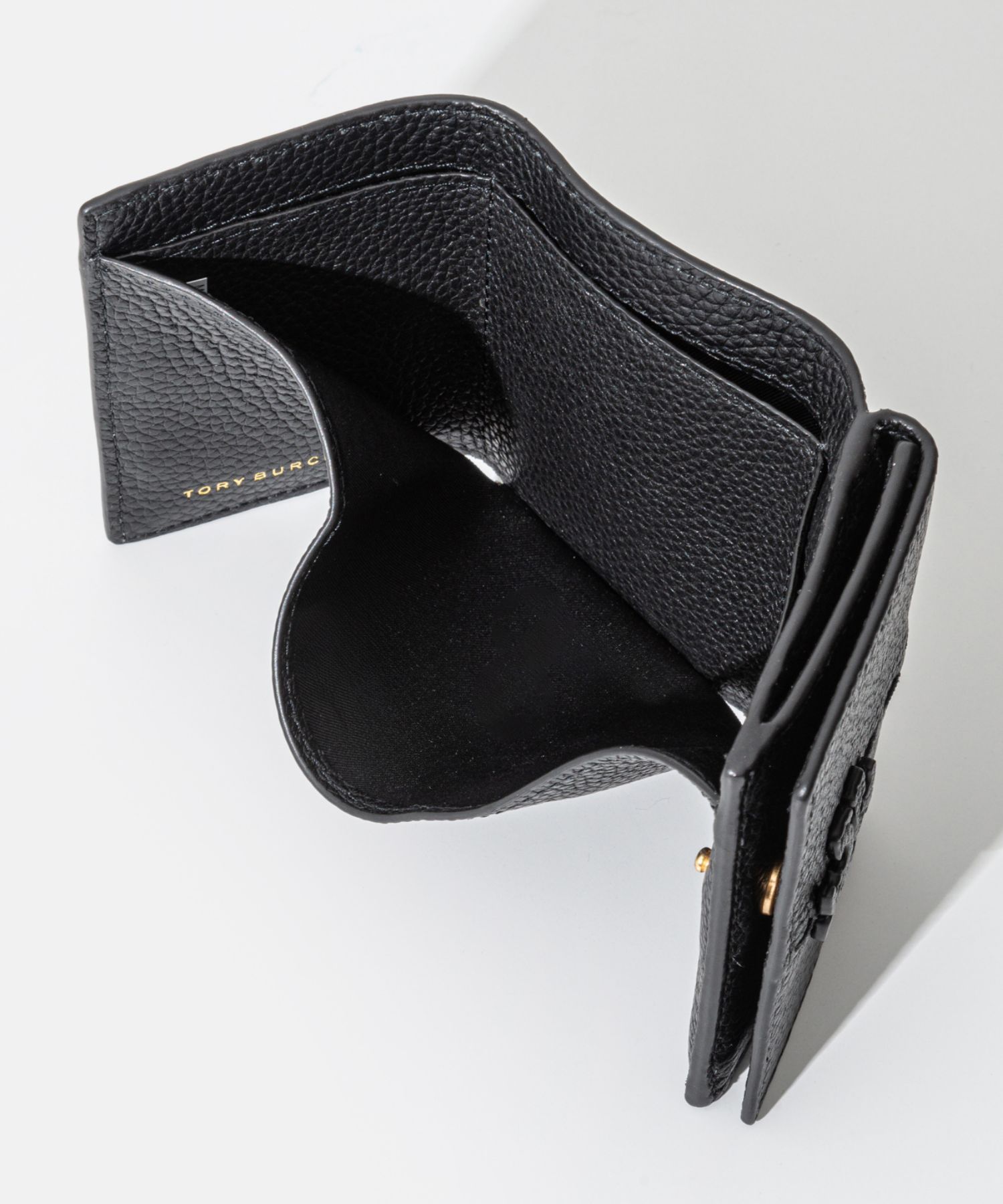 美品 トリーバーチ 三つ折り財布 ブラック レザー トリーバーチ TORY BURCH 155033 三つ折り財布 McGraw Micro Tri