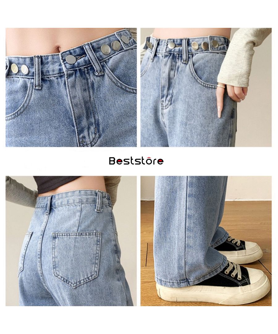 【DOLCE&GABBANA】ハイウエストストレートレッグパンツ デニムパンツ レディース ダメージジーンズ ワイドシルエット