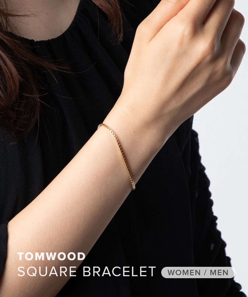 トムウッド TOM WOOD Square Bracelet Gold B01019VBX01S925-9K トムウッド TOM WOOD Square Bracelet Gold B01019VBX01S925-9K