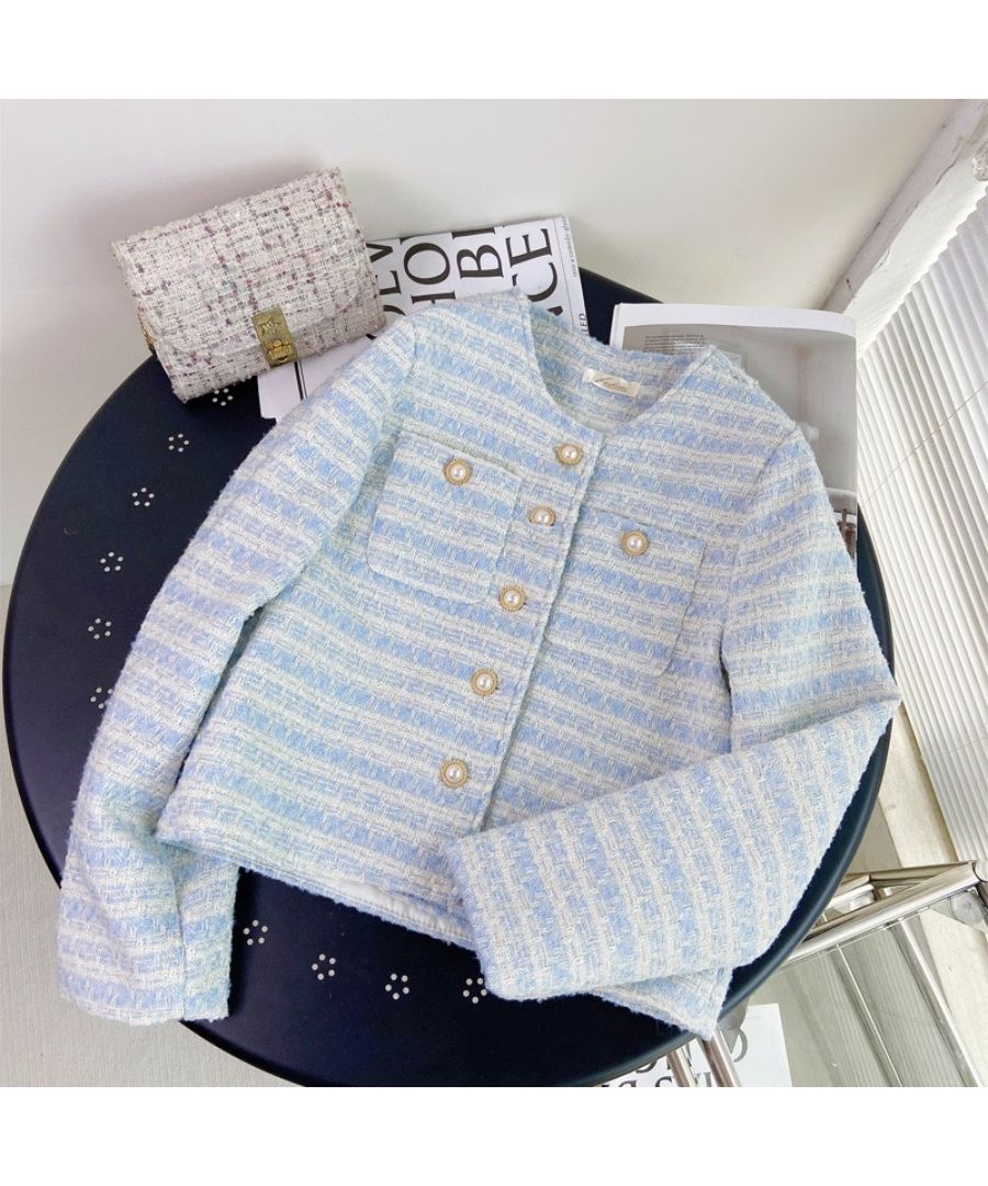 2色 韓国 ブルゾン クロップド ツイード ジャケット エレガント セール】ベストストア Beststore ツイード風 ジャケット 春服