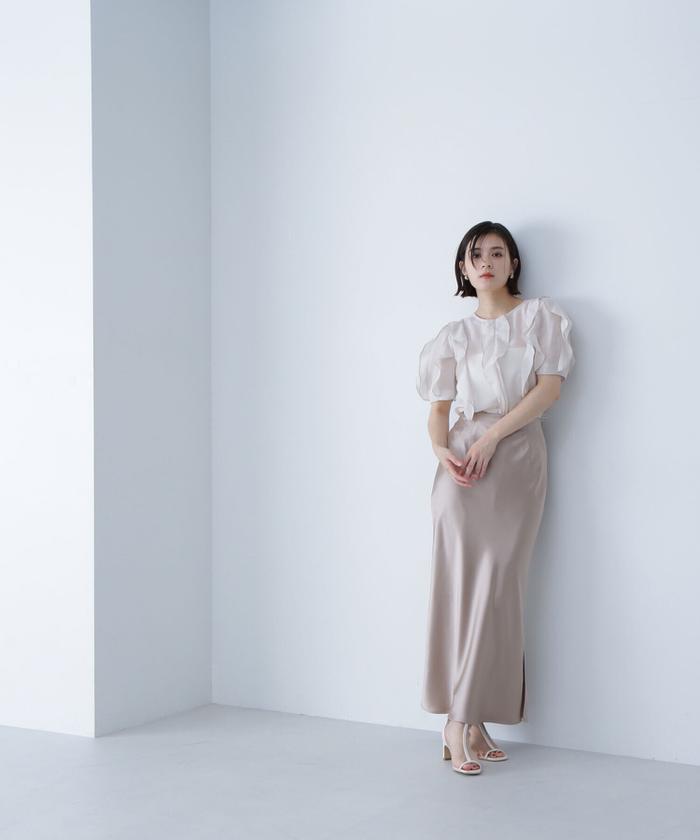 シアーフリルラインブラウス|NATURAL BEAUTY BASIC(ナチュラル