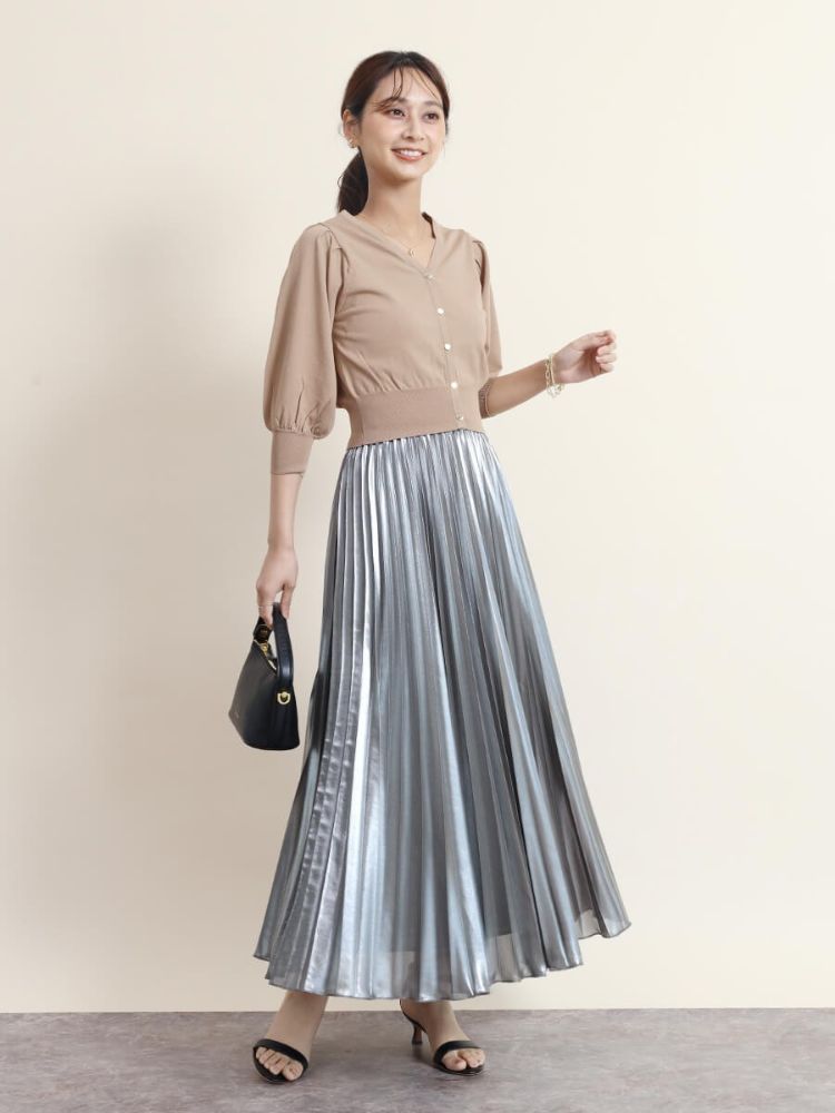 新品　定価19800円　FENNEL メタリックプリーツスカート　現行品 セール】フェンネル FENNEL メタリックプリーツスカート