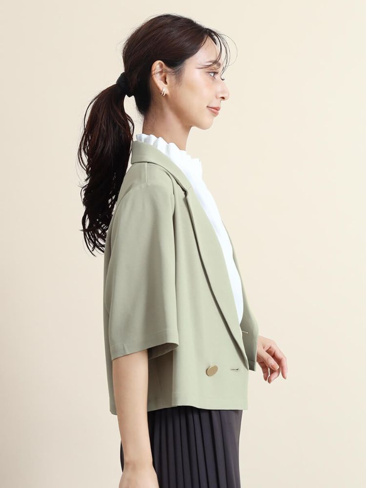 【新品2,2万　ヤマダヤ FENNEL 】ハーフスリーブ テーラード ジャケット 新品2,2万 ヤマダヤ FENNEL 】ハーフスリーブ テーラード