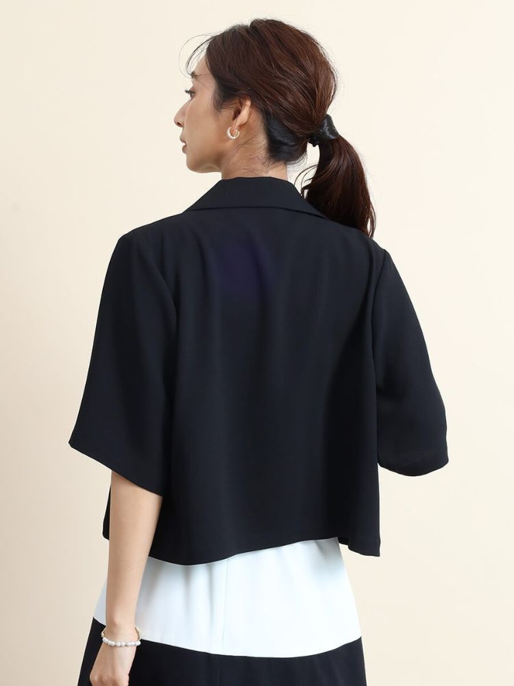 【新品2,2万　ヤマダヤ FENNEL 】ハーフスリーブ テーラード ジャケット クーポン】【セール 33%OFF】フェンネル FENNEL クロップド丈