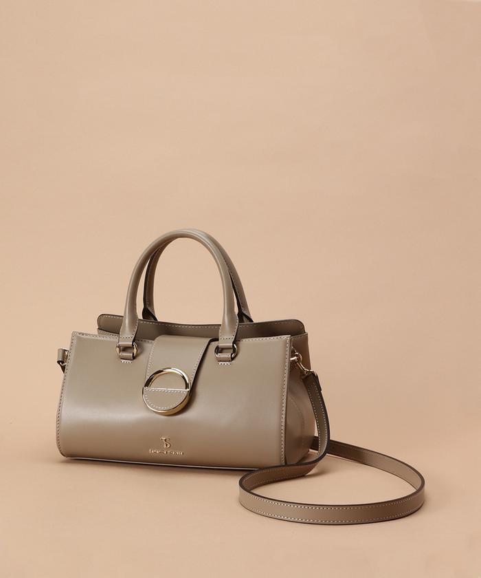 セール 50%OFF】ベルトモチーフ レザーハンドバッグ(506338276