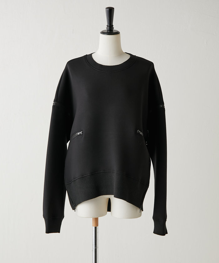 本物 ear PAPILLONNER】ZIPポンチスウェットブラック トップス
