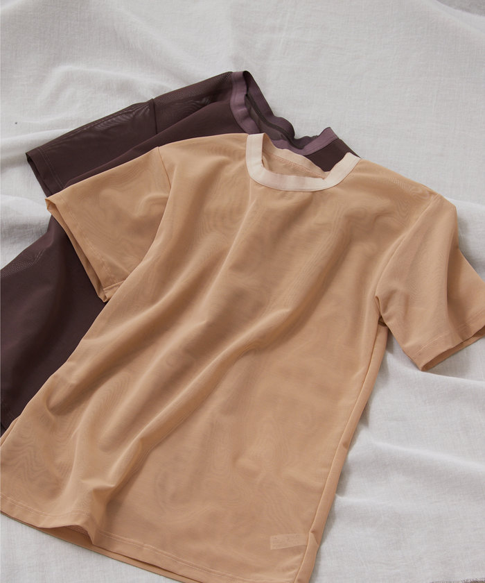 OVERNEATH ネットTシャツ overneath/オーバーニース】NetT059/ネットTシャツ/リンガー
