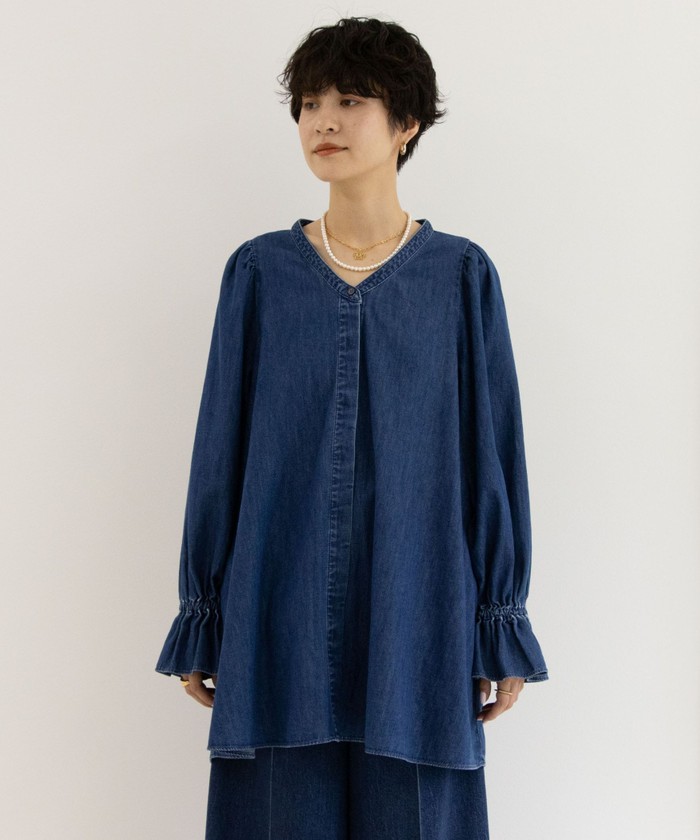 リエミラー Rie Miller 【RM denim】ビッグカラー2WAYデニム