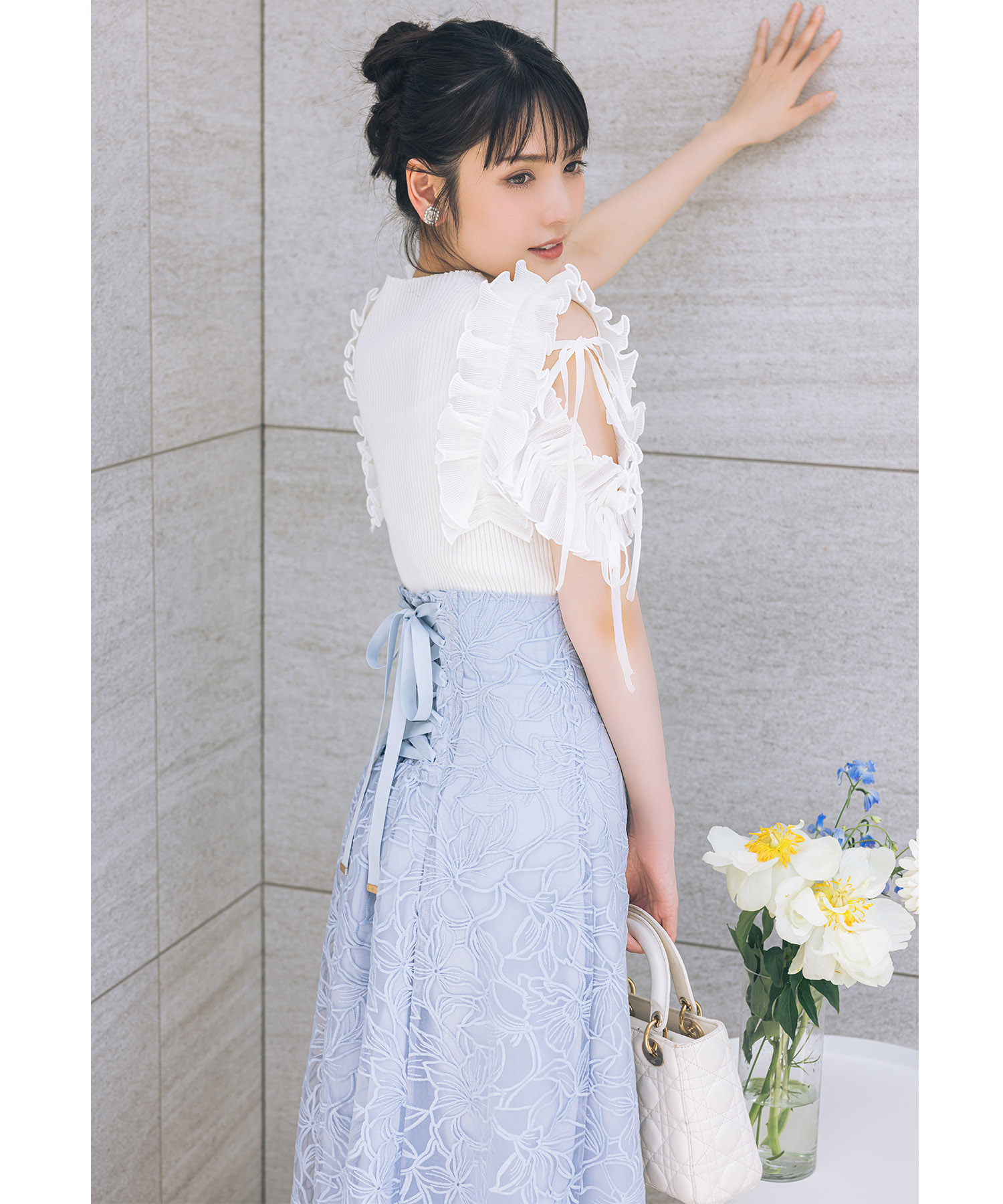 PEARLY GATES パーリーゲイツ ストレッチスカート 総柄 ホワイト PEARLY GATES パーリーゲイツ ストレッチスカート 総柄 ホワイト