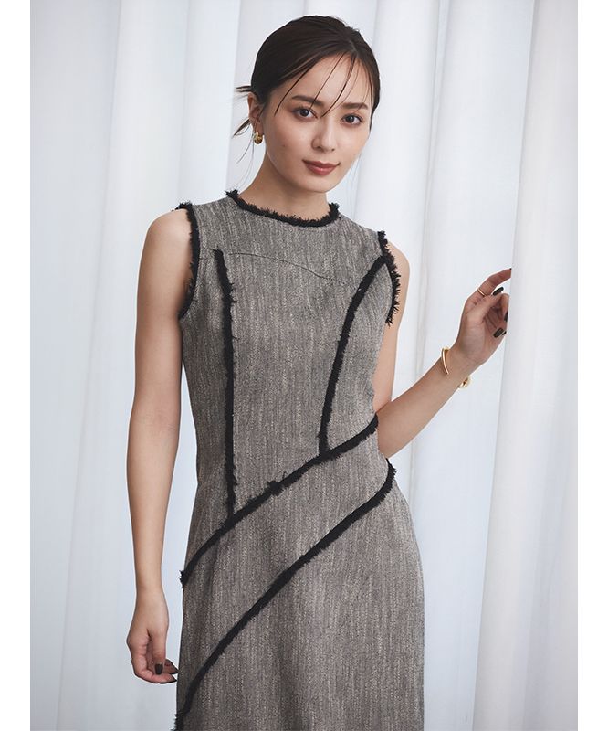 セール 40%OFF】カーヴィングシームツイードワンピース