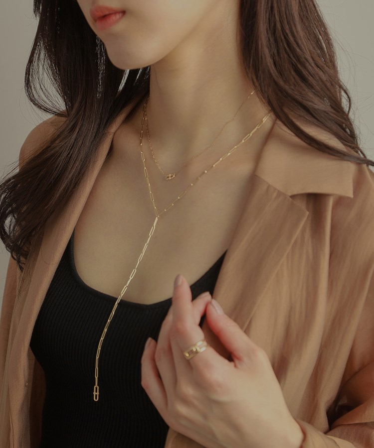 ココシュニック K10ダイヤモンド PCモチーフセパレート ネックレス COCOSHNIK｜K10ダイヤモンド PCモチーフセパレート ネックレス
