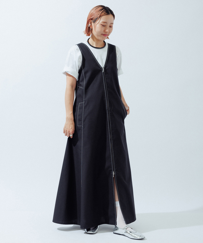 逸品・サステナブル】バックベルテッドワンピース(506361929