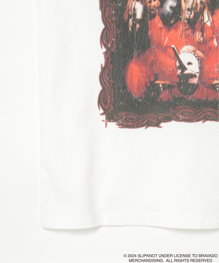 正規品 Slipknot スリップノット フォトプリントTシャツ ヴィンテージ風 Slipknot スリップノット フォトプリントTシャツ ヴィンテージ風