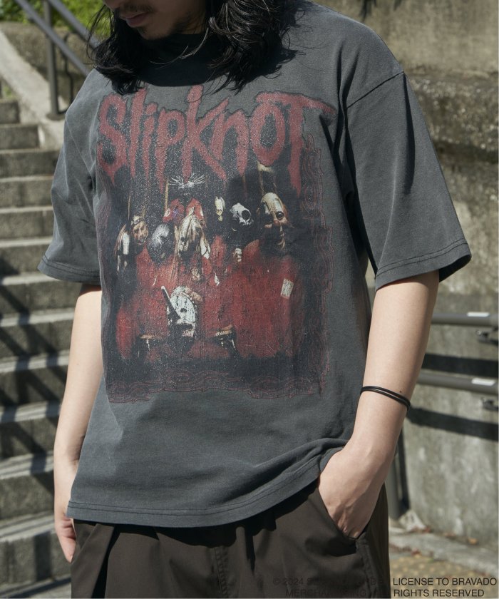 正規品 Slipknot スリップノット フォトプリントTシャツ ヴィンテージ風 Slipknot スリップノット フォトプリントTシャツ ヴィンテージ風