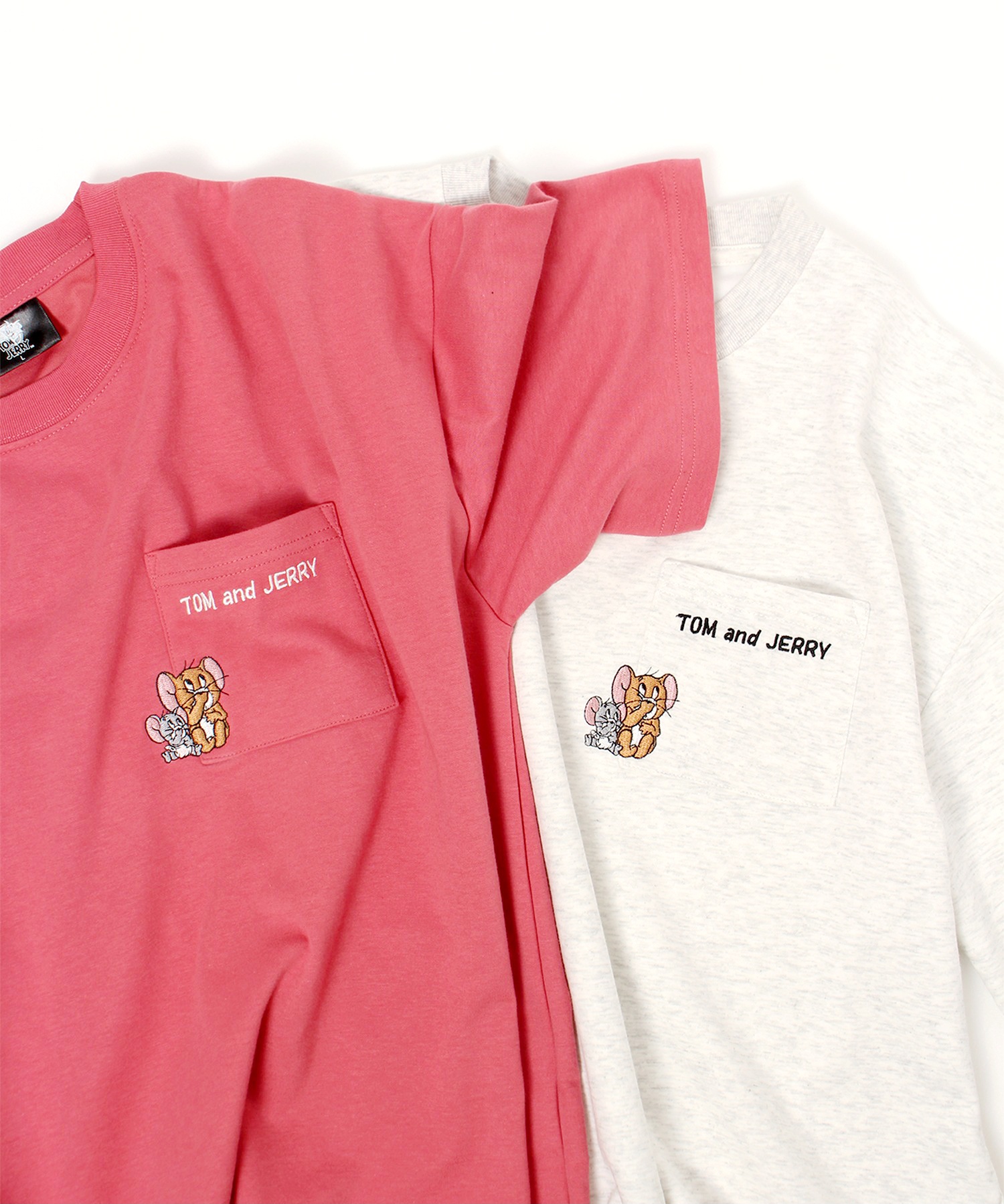 TOM & JERRY/トムとジェリー】ポケット刺繍 半袖クルーネックT