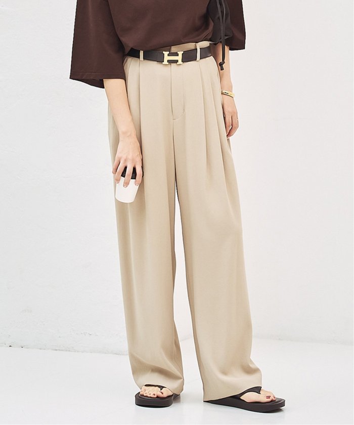 新品　Plage プラージュ　サイドタックパンツ　黒　36 定価17,600円 プラージュ Plage Twill Trousers パンツ （ブラック