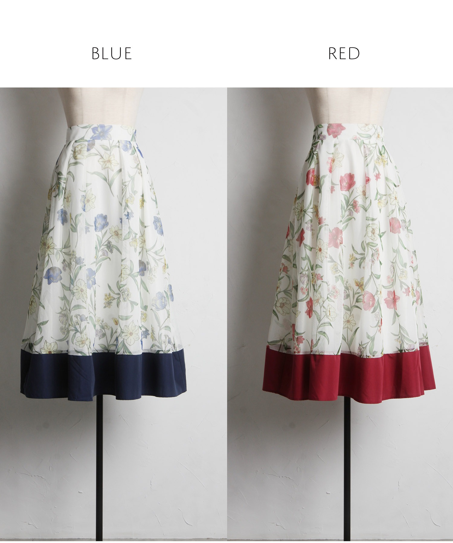 トッコクローゼット tocco closet フラワープリントバイカラー