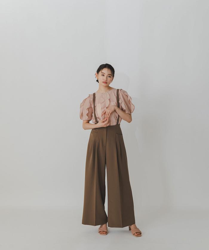 セール 10%OFF】シアーフリルラインブラウス(506331076