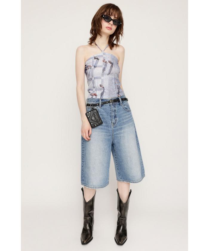 パンツ SLY TRACY WIDE HALF PT-BE black SLY TRACY WIDE HALF PT-BE BLK -靴＆ファッション通販 ロコンド