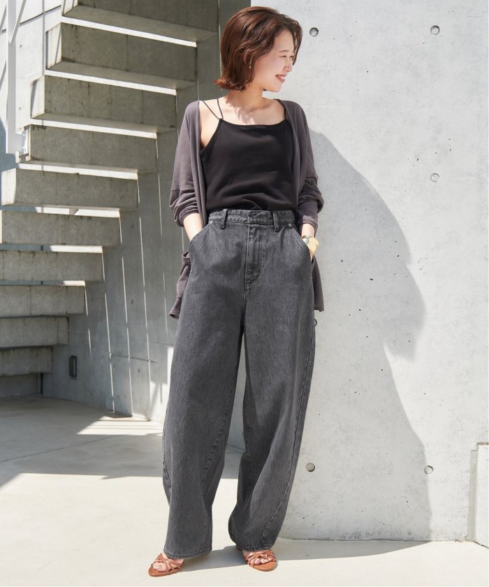 セール 30%OFF】LE DENIM ワイドカーブパンツ(506371587