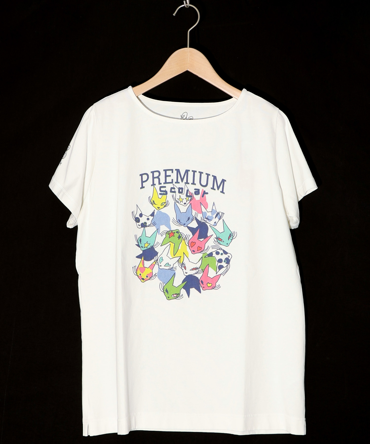 セール 50%OFF】スカラー ScoLar カラフルなネコ柄Tシャツ