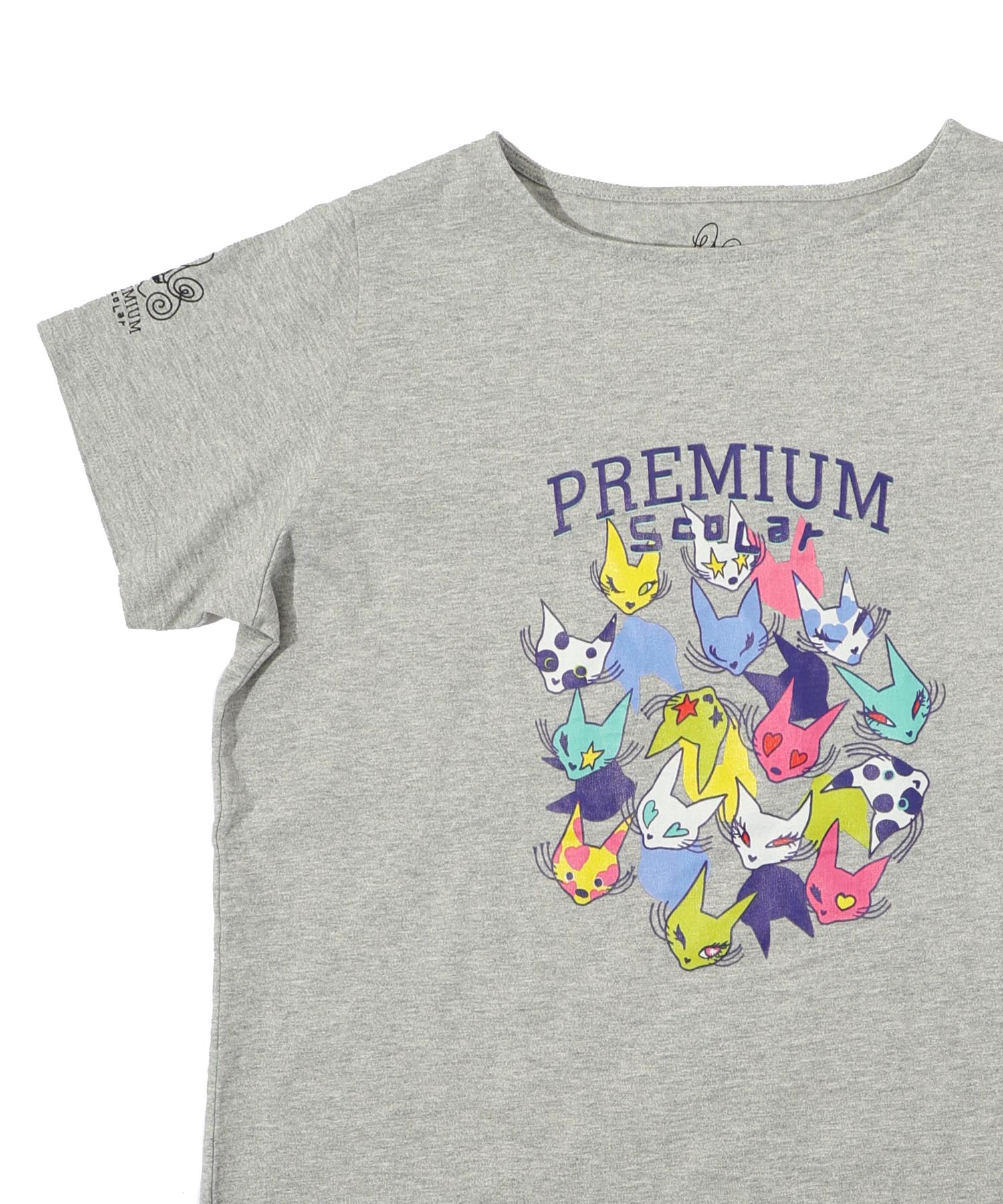 SCOLAR カラフル猫デザイン Tシャツ Mサイズ セール 50%OFF】スカラー ScoLar カラフルなネコ柄Tシャツ