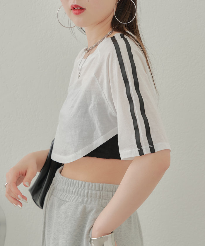 クーポン】【セール 62%OFF】【Chico】シアーラインTシャツ