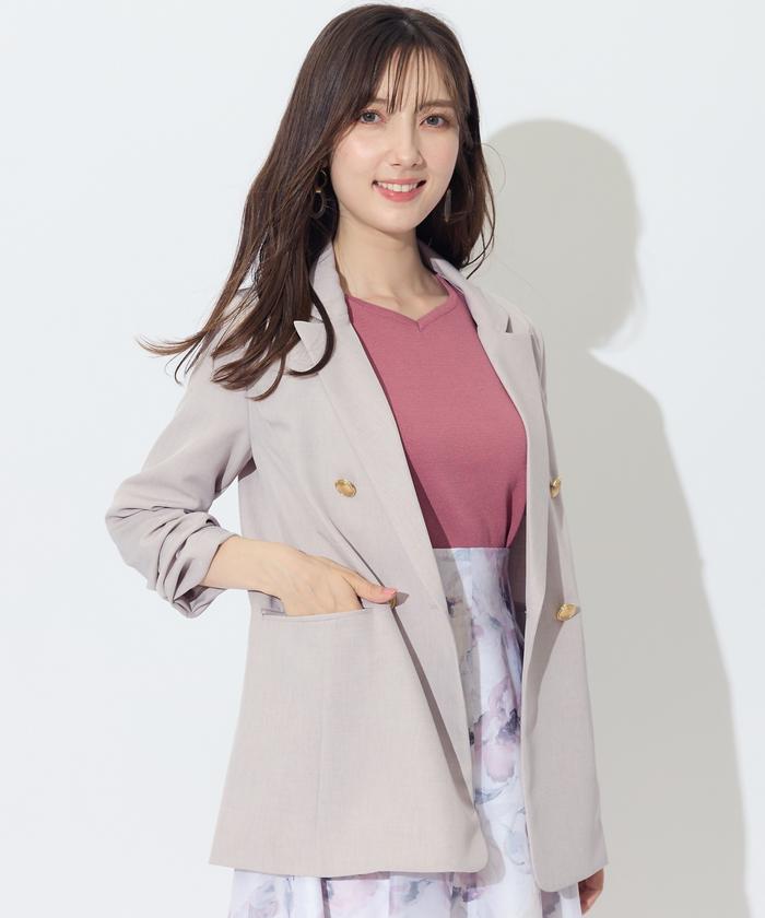 セール 50%OFF】2WAY袖クシュダブルボタンジャケット(506376989 セール 50%OFF】2WAY袖クシュダブルボタンジャケット(506376989